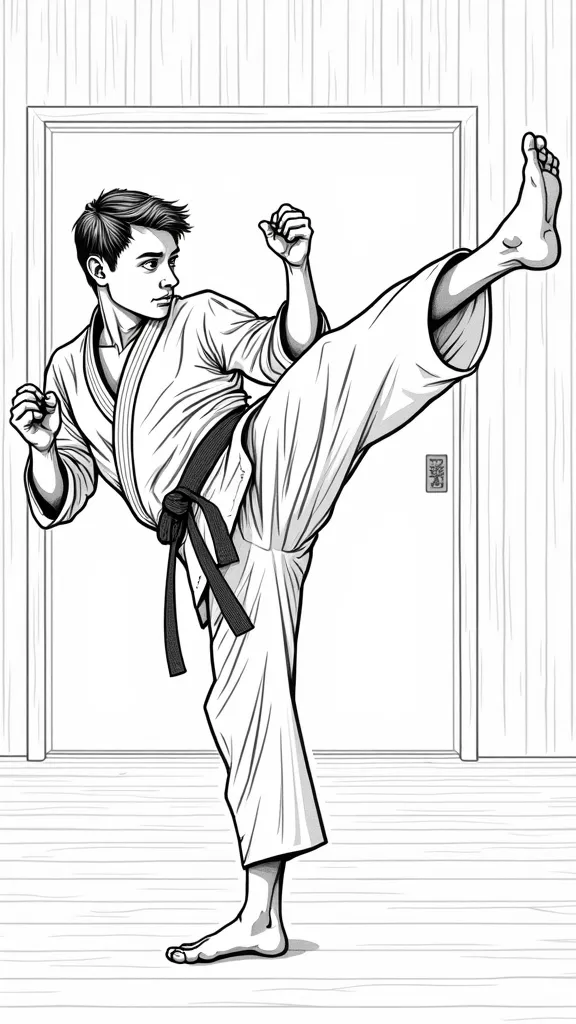 karate coloring page